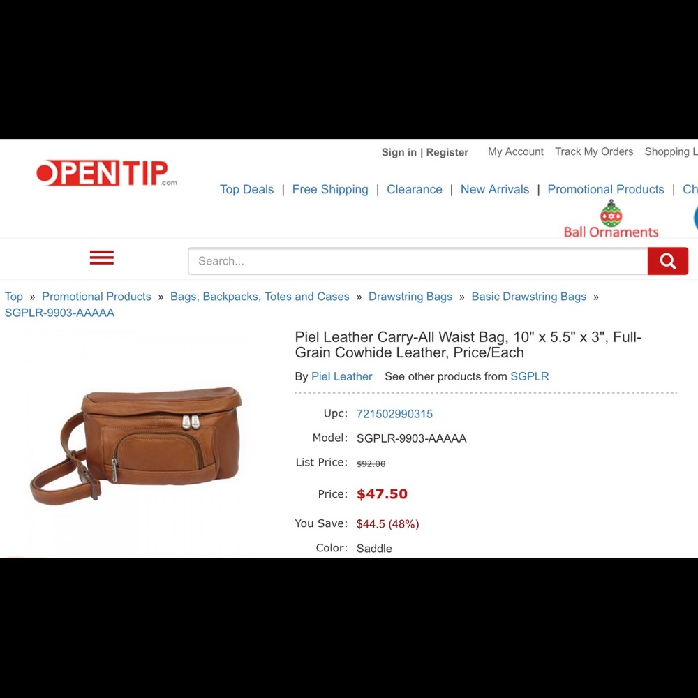 SOLD Carry-all waist bag 10”x5.5x3” camel leather